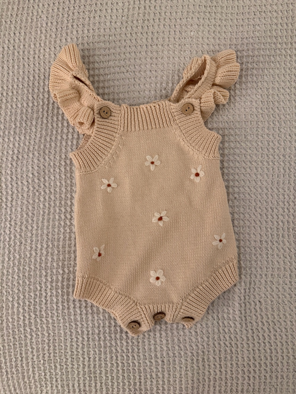 Rylee + Cru Cream Knit Daisy Romper